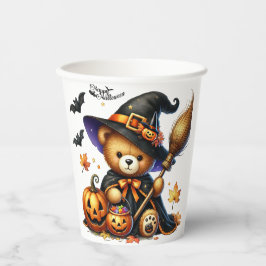 Vasos De Papel Osito de peluche brujo de Halloween