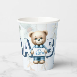 Vasos De Papel Osito De Peluche Lindo Floral Azul Fiesta Hermosa