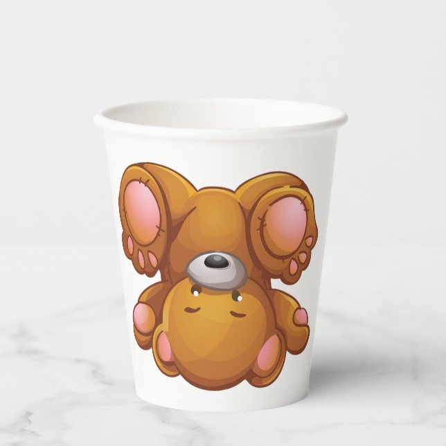 Vasos De Papel Oso de peluche al revés (Anverso)