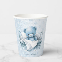Vasos De Papel Oso de peluche azul en tazas de papel de cesta