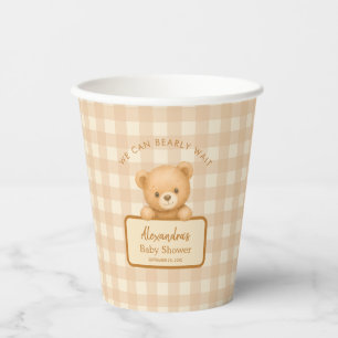Vasos De Papel Oso de peluche Barely Wait Baby Shower Cuadros Mar