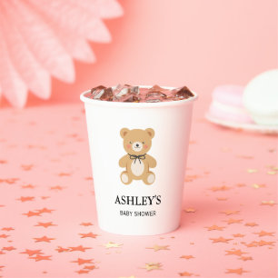 Vasos De Papel Oso de peluche juguete vintage clásico baby shower