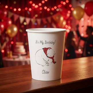 Vasos De Papel Oso Polar Adorable