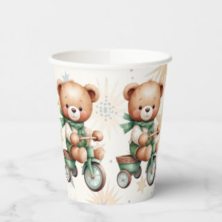 Vasos De Papel Osos de peluche de acuarela estrellas fiesta de bi