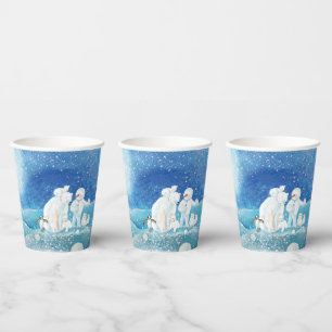 Vasos De Papel Osos Polares, Fox Polar, Pingüino Emperador y Snow