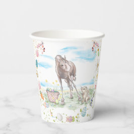Vasos De Papel Oster Pappbecher mit Pferd und Osterhase