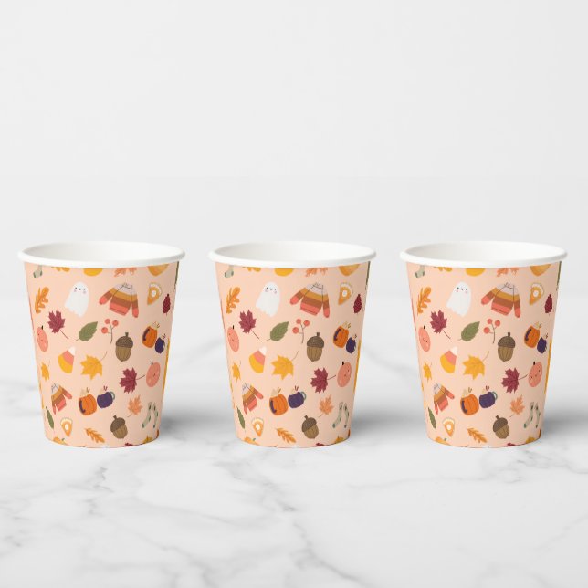 Vasos De Papel Otoño Adorable (Multi)
