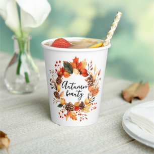 Vasos De Papel Otoño Bella taza de café