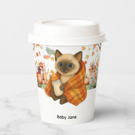 Vasos De Papel Otoño Cae Baby Shower para los amantes del gato