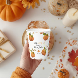 Vasos De Papel otoño en el amor calabaza floral ducha bebé Invita