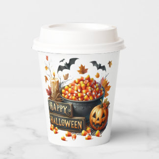 Vasos De Papel Otoño festivo Feliz Halloween Candy Corn Paper cup