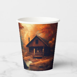 Vasos De Papel Otoño/otoño/Halloween/pintura rústica