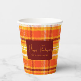 Vasos De Papel Otoño Plaid Home Decor Caer Temporada De Acción De
