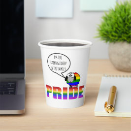 Vasos De Papel Oveja Orgullo Arcoiris 8oz Copa de Papel