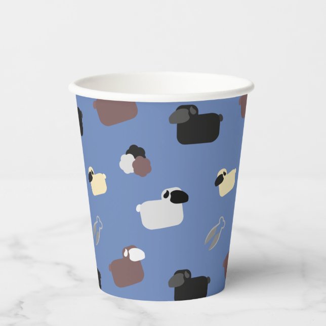 Vasos De Papel Ovejas y jaulas (Anverso)