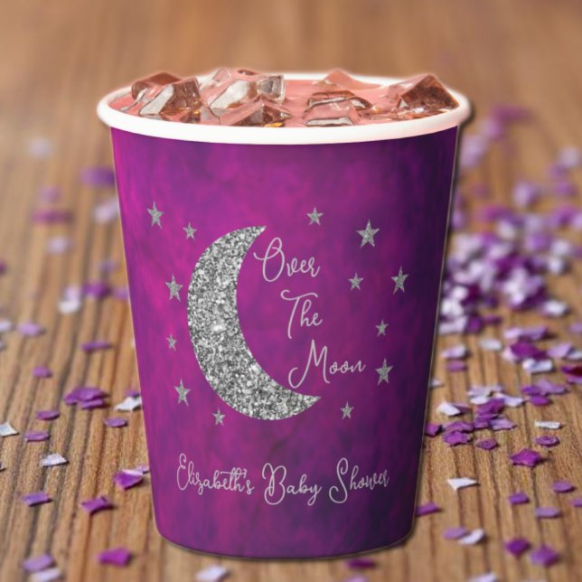 Vasos De Papel Over The Moon Baby Shower (Subido por el creador)