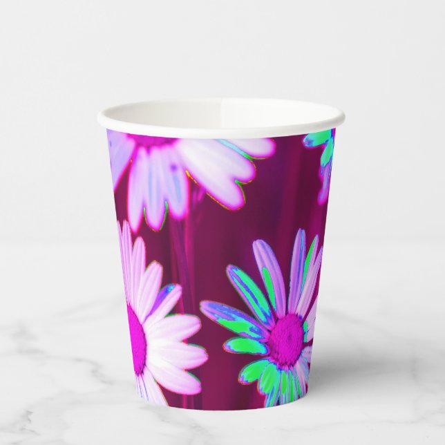 Vasos De Papel Oxeye Daisy Meadow Pop Art Style (Izquierda)