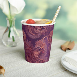 Vasos De Papel Oye arte de IA floral Rosegold