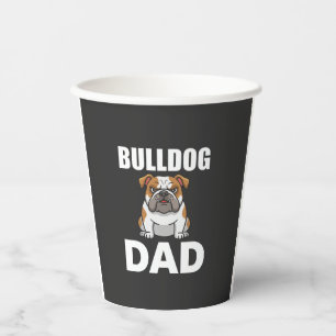 Vasos De Papel Padre Bulldog Dibujo Amante de los Perros