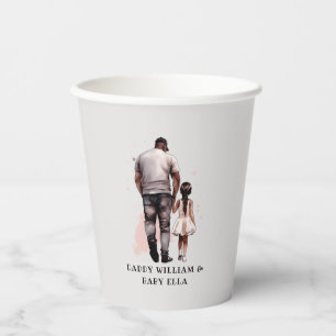 Vasos De Papel Padre e hija negros personalizados
