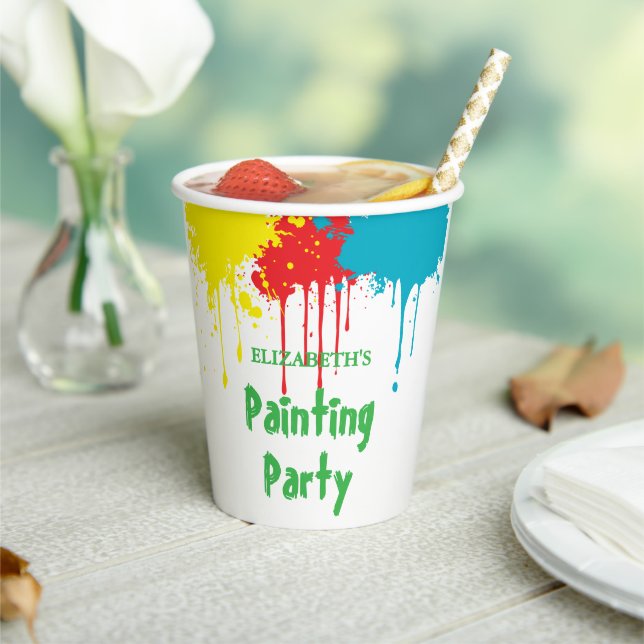 Vasos De Papel Painting Party Kids Birthday (in situ)