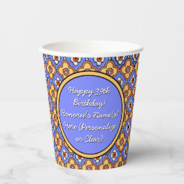 Vasos De Papel País francés personalizado Tile Blue Yellow