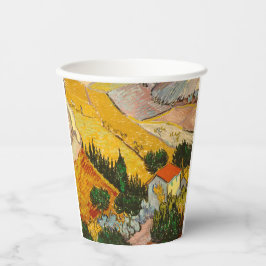 Vasos De Papel Paisaje con House y PloughmaVincent van Gogh