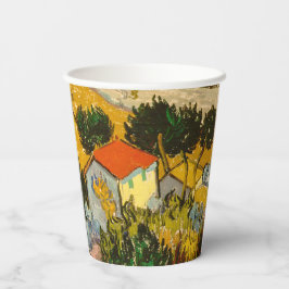 Vasos De Papel Paisaje con House y PloughmaVincent van Gogh