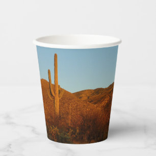 Vasos De Papel Paisaje del desierto de Saguaro Sunset I Arizona