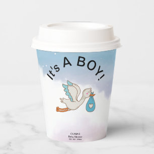 Vasos De Papel Pájaro de cigüeña es un niño Baby Shower