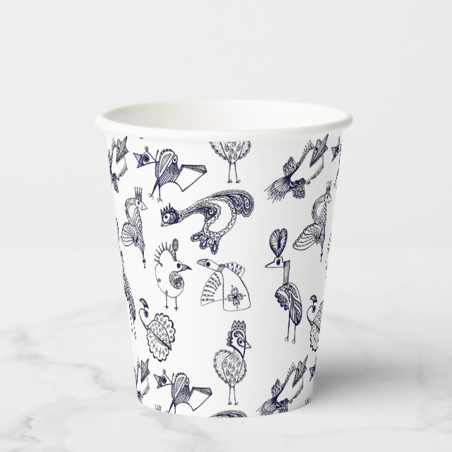Vasos De Papel Pájaros de hadas tazas de café (Anverso)