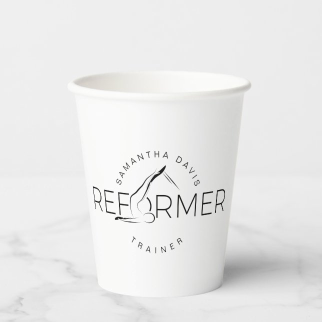 Vasos De Papel Palabra de reforma Pilates Instructor (Anverso)