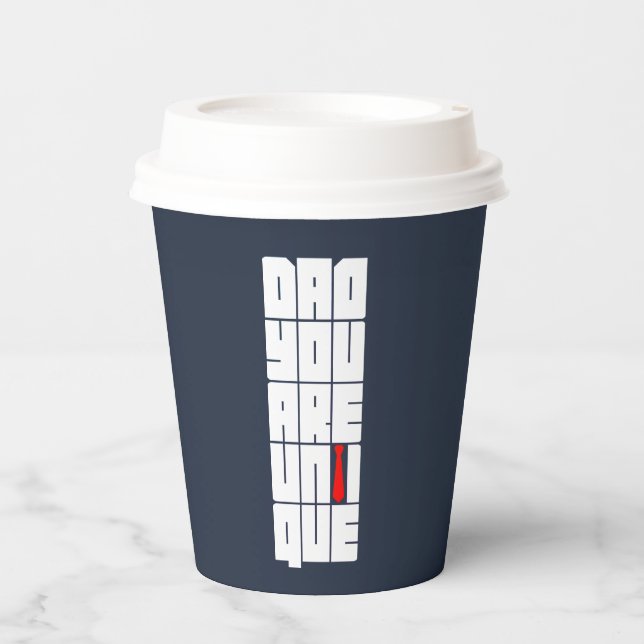 Vasos De Papel Palabras Papá Eres Único (Anverso)