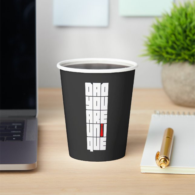 Vasos De Papel Palabras Papá Eres Único (in situ)