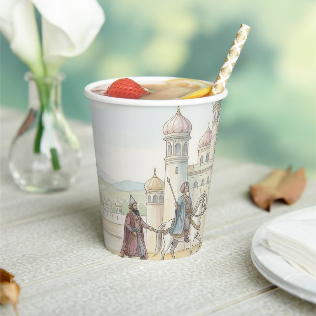 Vasos De Papel Palacio de Purim | Fiesta Festiva  (in situ)