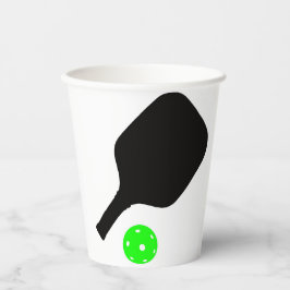 Vasos De Papel Palas de pelotas y bolas verdes