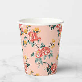 Vasos De Papel Pálido Rosado Chinoiserie Floral