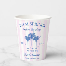 Vasos De Papel Palm Springs Antes de los Anillos Azul Despedida d