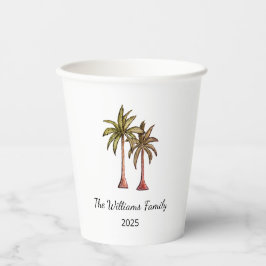 Vasos De Papel Palm Trees Tropicales Fiesta de piscina
