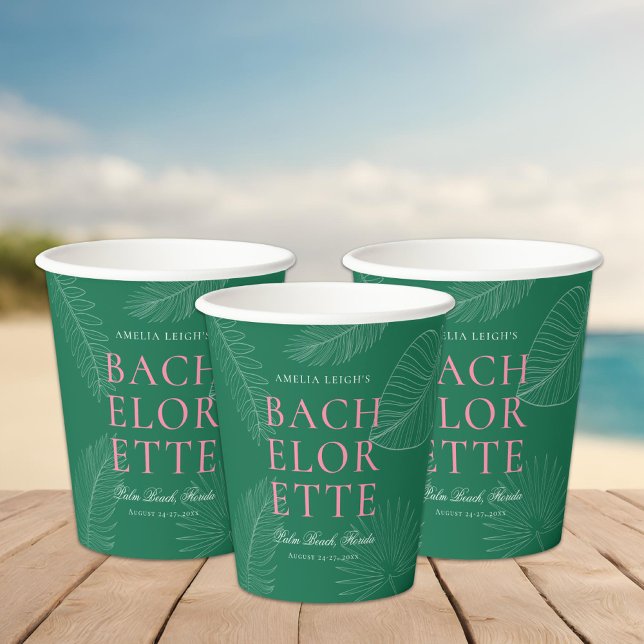 Vasos De Papel Palm tropical colorida moderna deja a la bachiller (Subido por el creador)