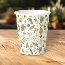 Vasos De Papel Palm Tropical deja Navidades