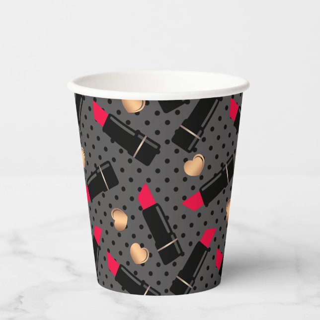 Vasos De Papel Palo de labios favorito tirando almohada (Anverso)