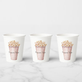 Vasos De Papel Palomitas de Maíz Blush Movie Time