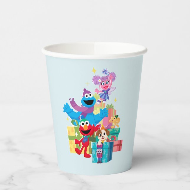 Vasos De Papel Pals y presentes de Plaza Sésamo (Izquierda)