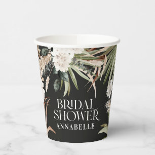 Vasos De Papel Pampas de la ducha de novia sage verde moderno fav