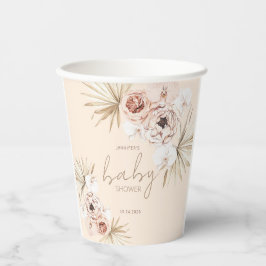 Vasos De Papel Pampas Grass Boho Bohemian Baby Shower
