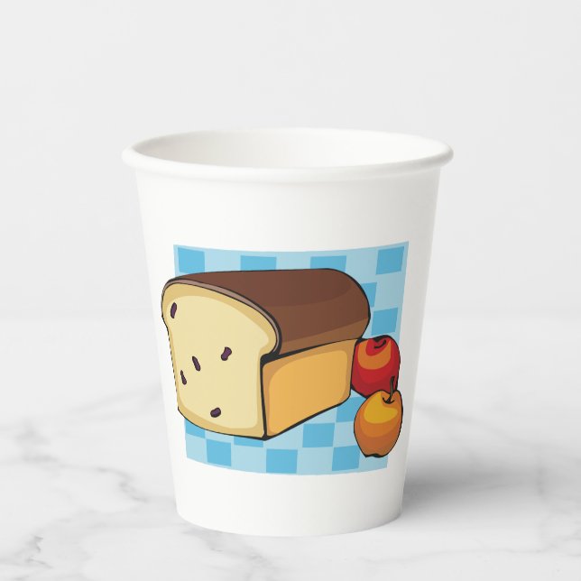 Vasos De Papel Pan de pasas y manzanas rojas (Anverso)