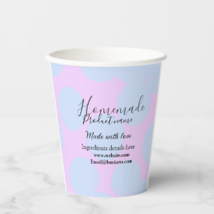 Vasos De Papel Panadería casera hecha con amor agregar texto siti