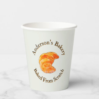 Vasos De Papel Panadería de Croissants Personalizados Horneados c
