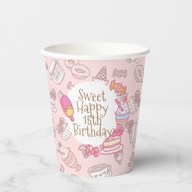 Vasos De Papel Panadería dulce y bollería para bebidas (Anverso)